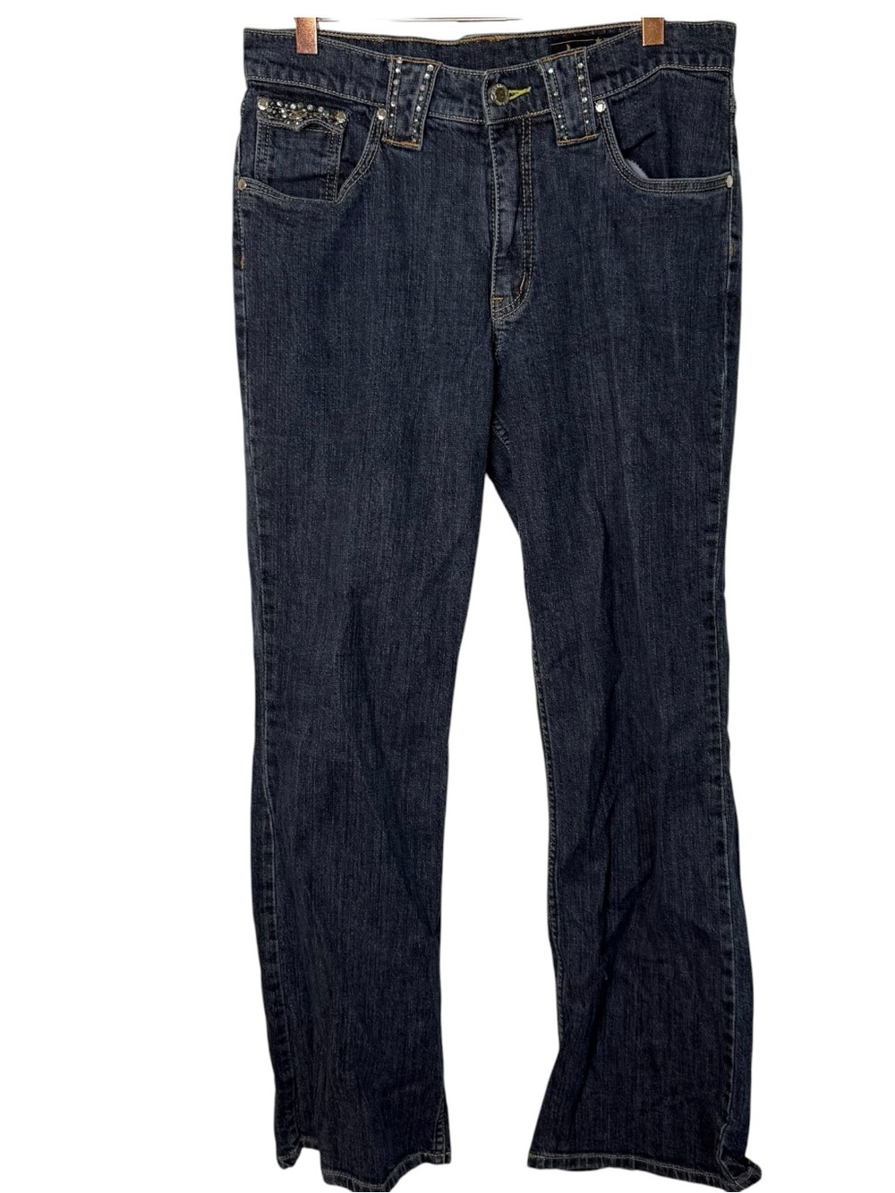Lawman Western Vintage Embellished Dark Wash Boot Cut Jeans - Picture 2 of 9